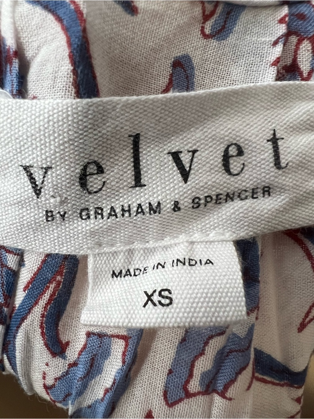 Velvet by Graham & Spencer "Marla" Block-Printed Cotton Dress, Like New - Picture 14 of 16